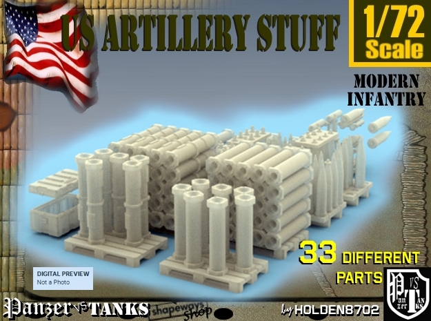 1-72 US Artillery Stuff in Tan Fine Detail Plastic