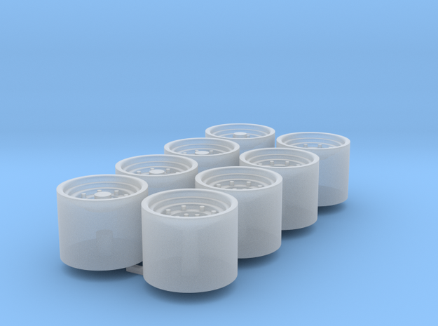 1/64 9r Wheels Duals Packaged Of 8 in Smooth Fine Detail Plastic