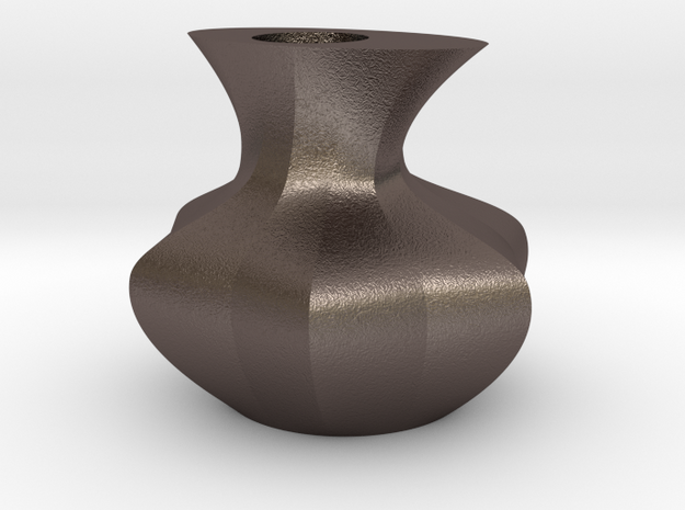 vase in Polished Bronzed Silver Steel