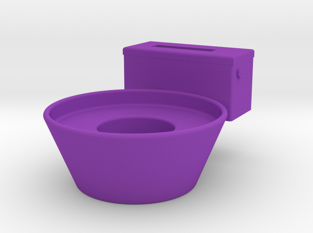 Toilet storage tube in Purple Processed Versatile Plastic