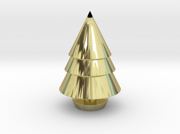 Christmas Tree Decorations in 18k Gold Plated Brass: Medium