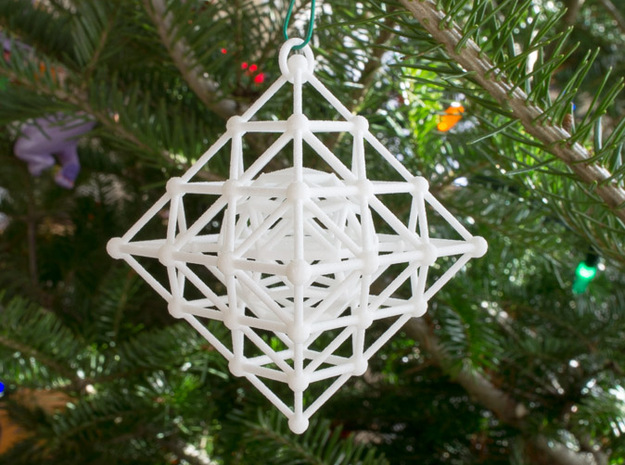Diamond Spinning Ornament Mini in White Natural Versatile Plastic