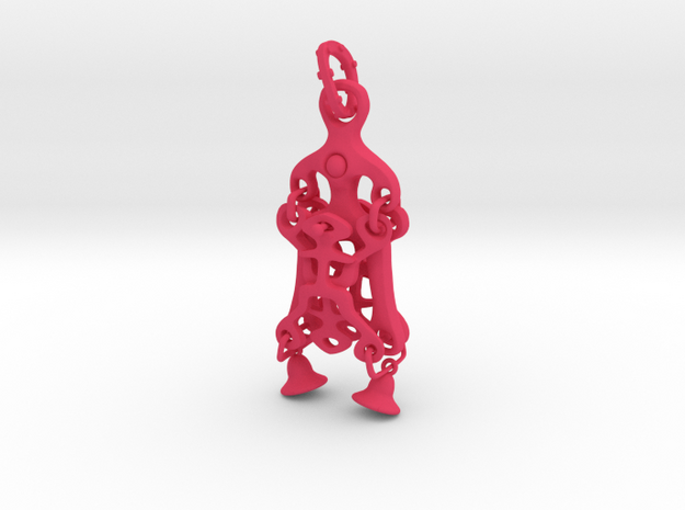 Multipart moving puppet 8cm  in Pink Processed Versatile Plastic