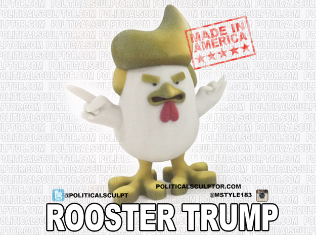 China's Donald Trump Rooster in Full Color Sandstone