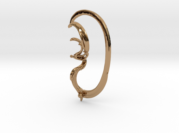 Pinna with Lower Support Hoop in Polished Brass