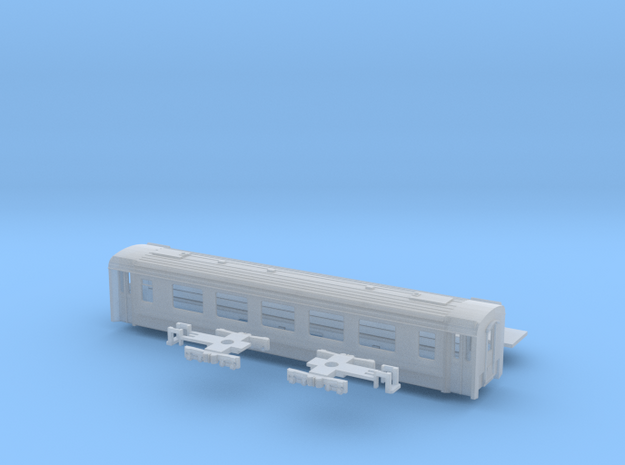 Passenger car type A-3S w/bogie in Smooth Fine Detail Plastic