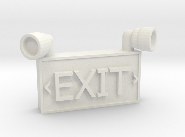 1/10 SCALE EXIT SIGN FOR GARAGE in White Natural Versatile Plastic