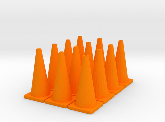TC1, Traffic Cones, 1" Tall, 12 pcs in Orange Processed Versatile Plastic
