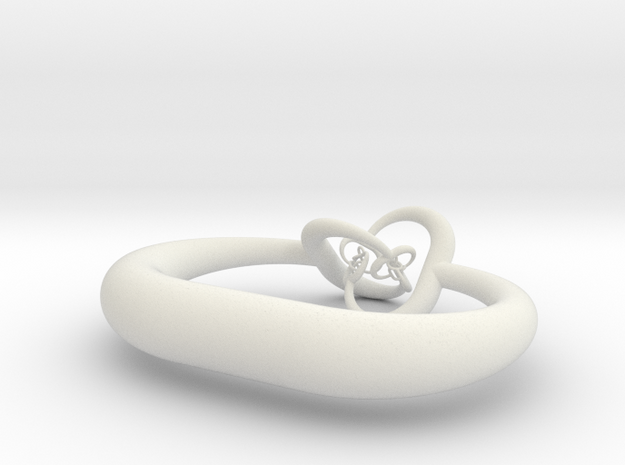 Horned sphere (fat, closed ends) in White Natural Versatile Plastic