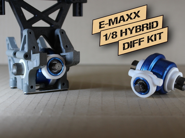 E/T-MAXX 1/8 Hybrid Differentials KIT (Front&Rear) in White Natural Versatile Plastic