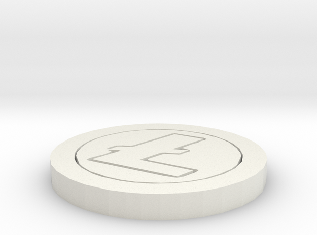 Litecoin Model in White Natural Versatile Plastic: Medium