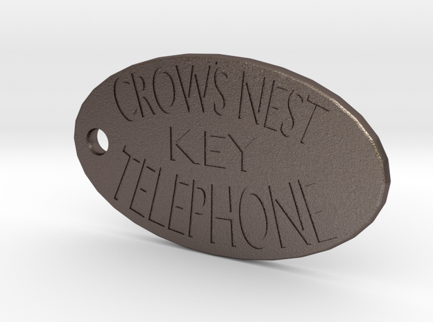 Titanic's Crow's Nest Telephone Key Tag in Polished Bronzed Silver Steel