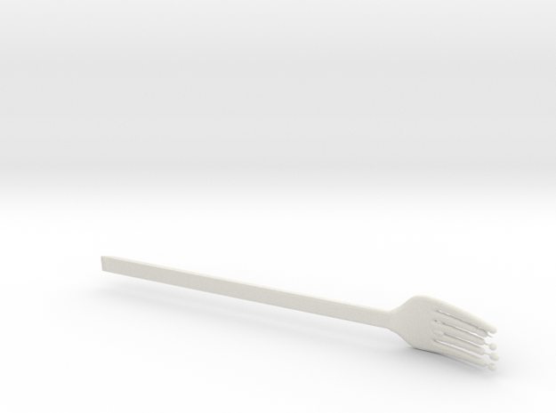 fork3 in White Natural Versatile Plastic: Small