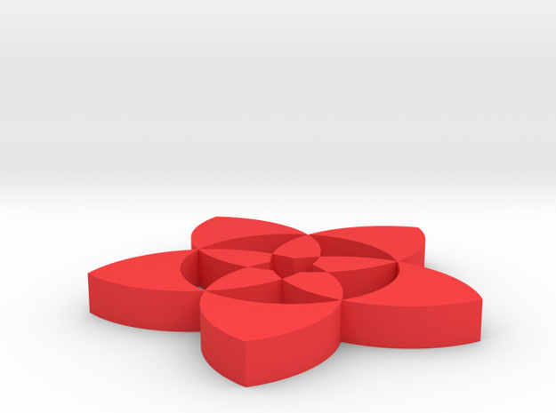 Plum Coaster in Red Processed Versatile Plastic