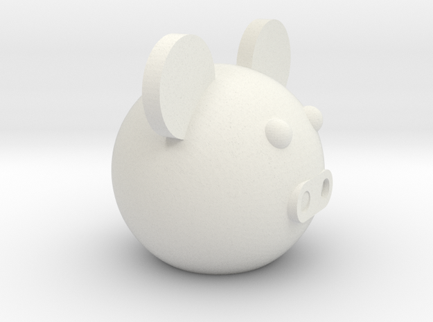Round ball pig in White Natural Versatile Plastic