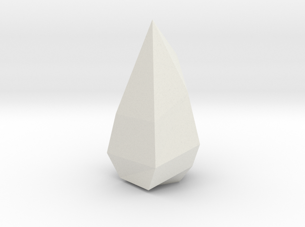 Low poly Crystal in White Natural Versatile Plastic