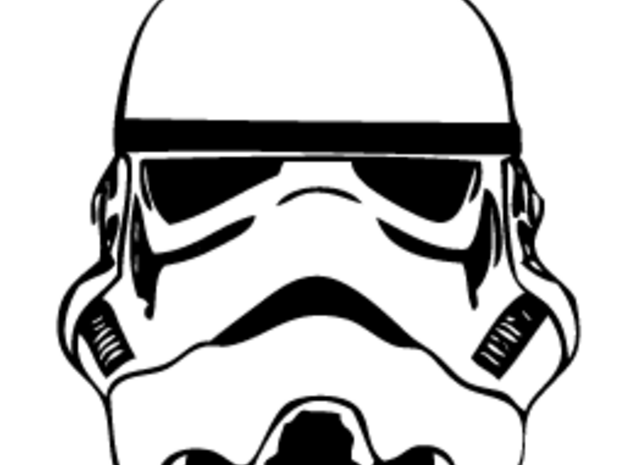 Stormtrooper Helmet Wall Decal in White Natural Versatile Plastic: Small