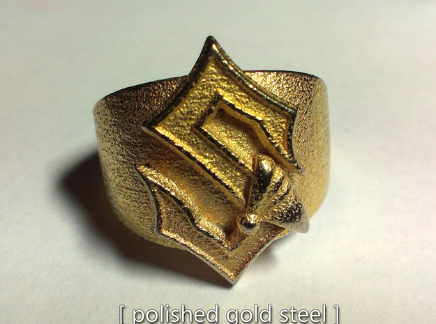 Sabaton Ring (male) in Polished Gold Steel
