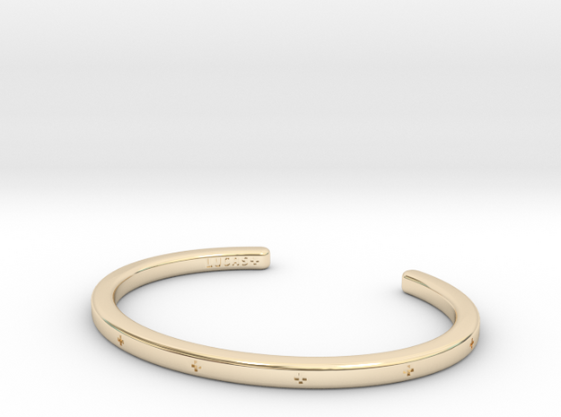 Plus Cuff  in 14k Gold Plated Brass: Small