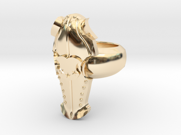 Horse Chefron Ring in 14k Gold Plated Brass: 5.5 / 50.25
