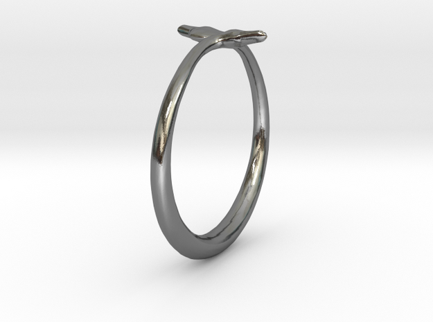 Cygnus Olor Swan Ring 7 in Polished Silver