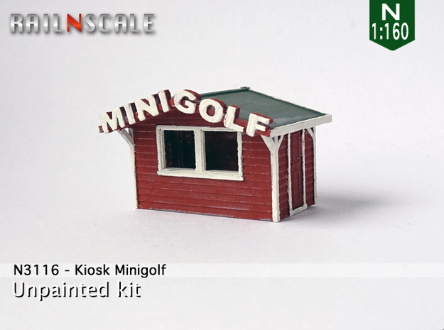 Kiosk Minigolf (N 1:160) in Tan Fine Detail Plastic