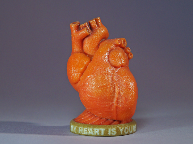 Valentine's Heart - 'My Heart is Yours' in Glossy Full Color Sandstone
