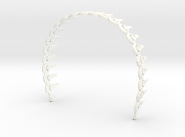 Padme Aqua Rhinestone Headband in White Processed Versatile Plastic