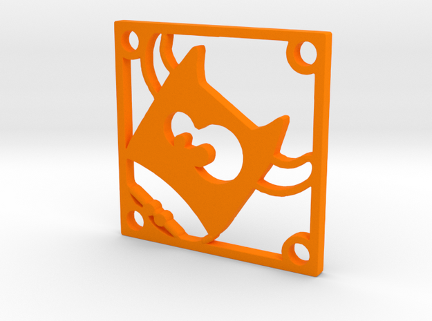 Fan Grille 30x30mm "Team Meuhh" in Orange Processed Versatile Plastic