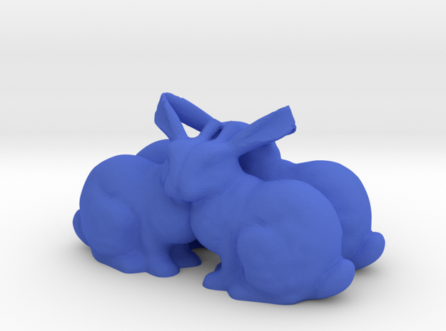 Qaudriple Bunny in Blue Processed Versatile Plastic