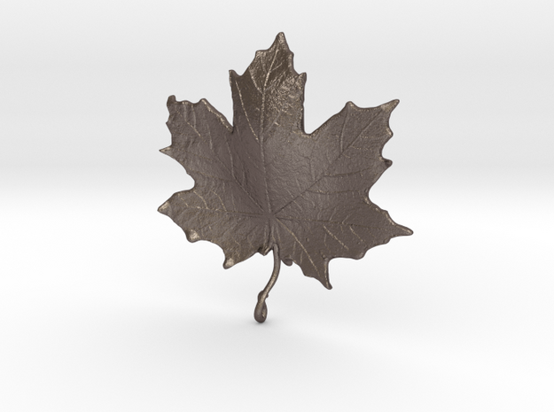 Maple Leaf in Polished Bronzed Silver Steel