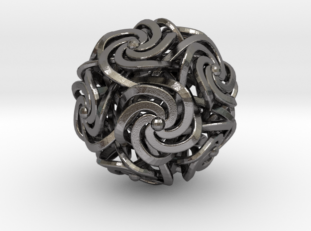 Dodecahedron W-Spirals 1.25inch in Polished Nickel Steel