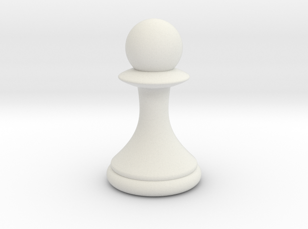 Pawns with Hats - Pawn in White Natural Versatile Plastic: Small