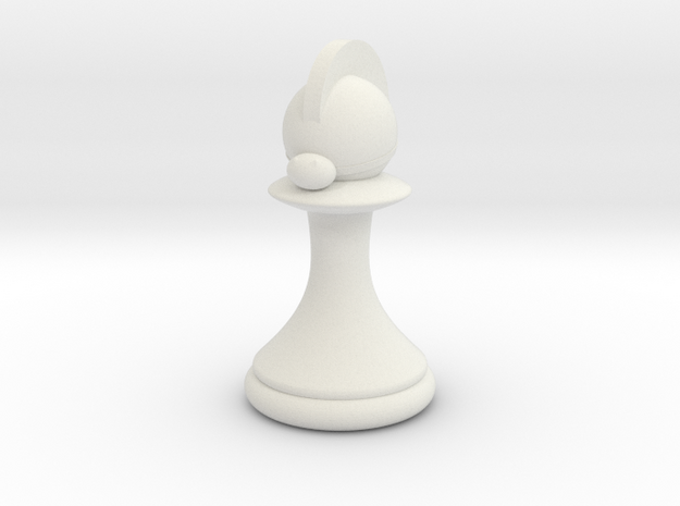 Pawns with Hats - Knight in White Natural Versatile Plastic: Small