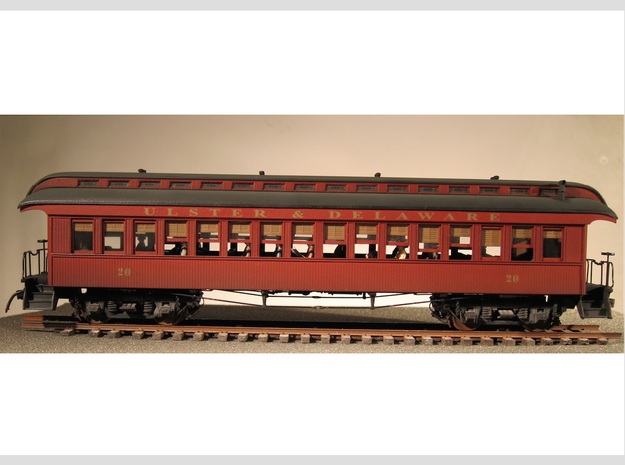 Wood Passenger Car 1885 S Scale 1/64 in Tan Fine Detail Plastic