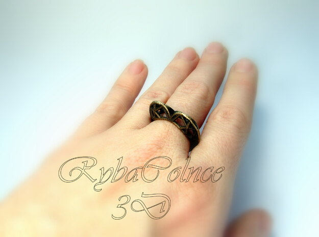 The  Heart ring size 7 1/2 US (17.75 mm) in Polished Bronze Steel