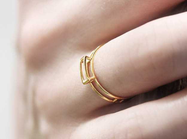GEM Ring  in 18k Gold Plated Brass: Medium