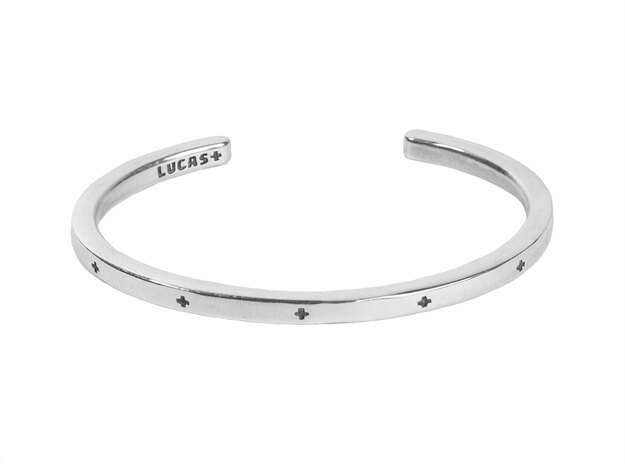 Plus Cuff  in Polished Silver: Large