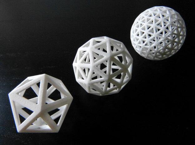 Geodesic spheres in White Natural Versatile Plastic