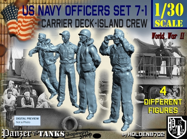 1-30 USN Officers Carrier Island Set7-1 in White Natural Versatile Plastic