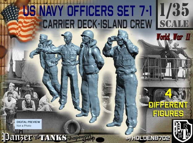 1-35 USN Officers Carrier Island Set7-1 in Tan Fine Detail Plastic