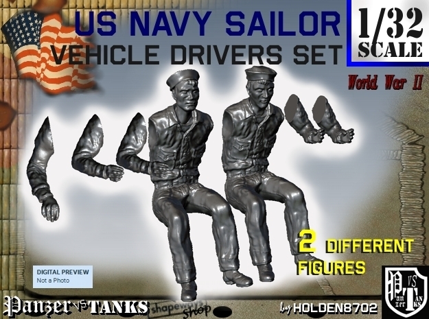 1-32 USN Sailor Driver Set1 in Tan Fine Detail Plastic
