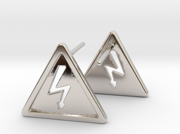 High Voltage Earrings in Rhodium Plated Brass