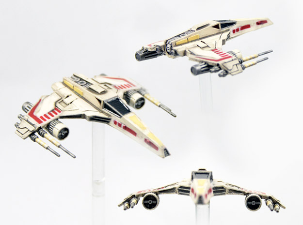 E-wing Variant - Quad Cannon 3pack  NXU 1/270 in Clear Ultra Fine Detail Plastic