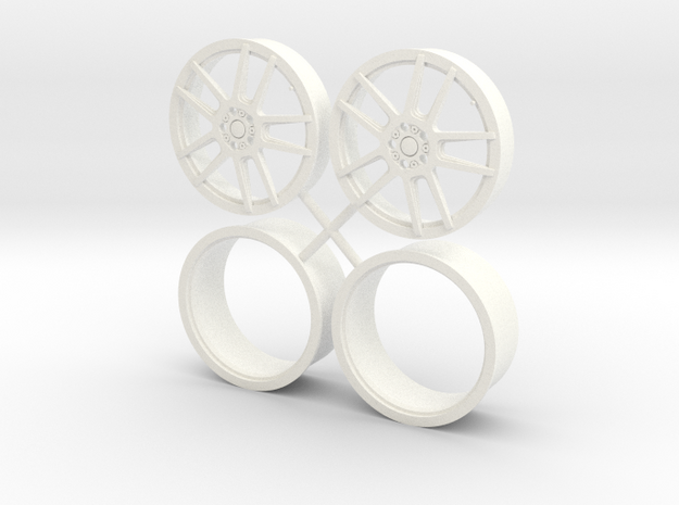 10 Spoke Racing Pair 1/12 in White Processed Versatile Plastic