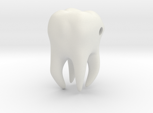 Wisdom Tooth charm/pendant in White Natural Versatile Plastic