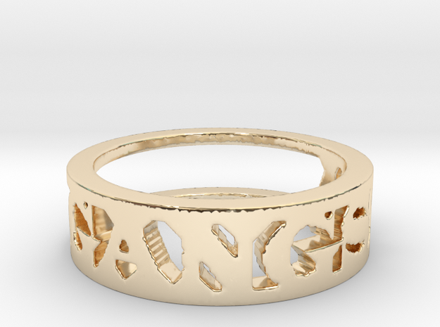Gangsta Ring in 14k Gold Plated Brass: 6 / 51.5