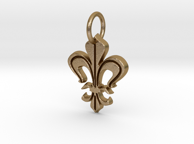 Heraldic "Lilie 2" in Polished Gold Steel
