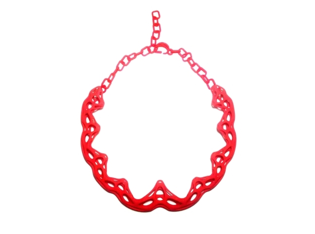 FutureFlower Necklace in Red Processed Versatile Plastic