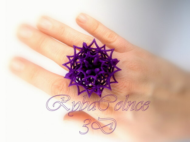 Ring The Cthulhu 7US (17.35mm) in Purple Processed Versatile Plastic